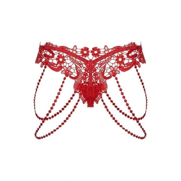 NIB Red Beaded Lace V-String Small: Sensual Elegance NIB - Picture 7 of 7